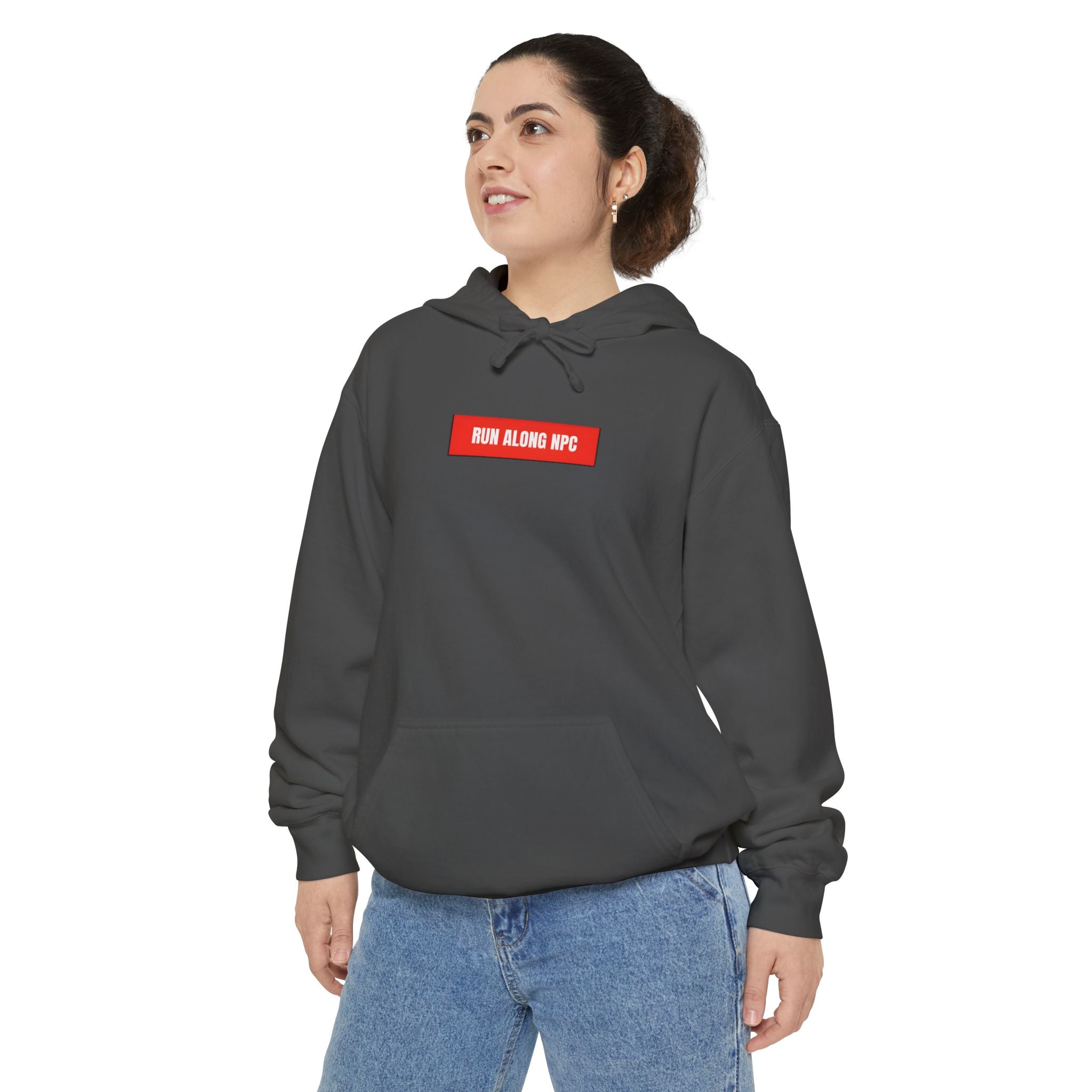Minimalist 'Run Along NPC' Hoodie — Casual Gamer Streetwear