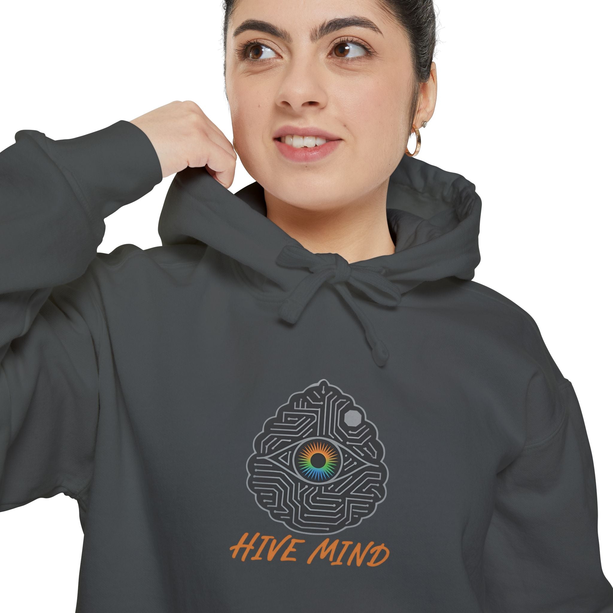 Hive Mind Hoodie — Minimal Bee Hive Graphic Pullover
