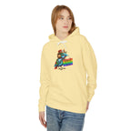 Birdie Barista Hoodie — Colorful Retro Coffee Bird Graphic Hoodie