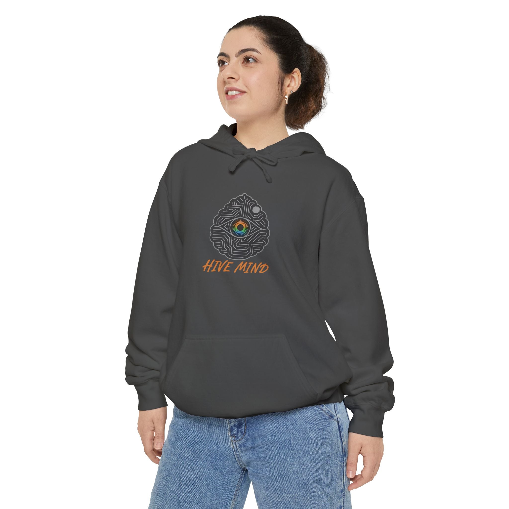 Hive Mind Hoodie — Minimal Bee Hive Graphic Pullover