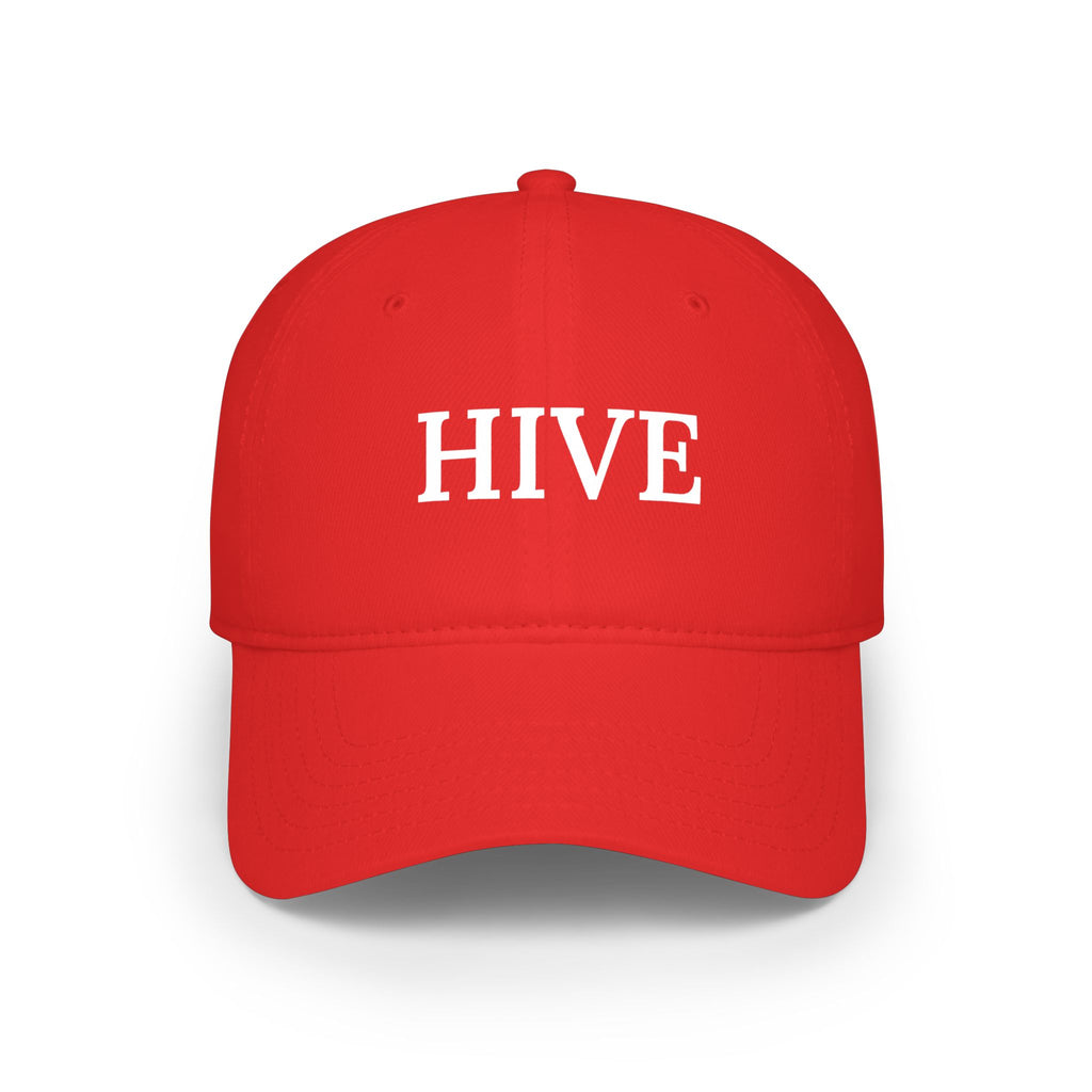 HIVE Embroidered Baseball Cap — Classic Low Profile Red Hat