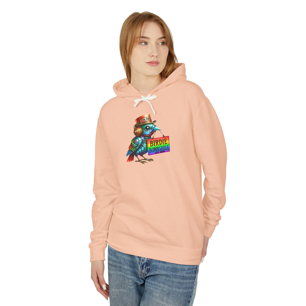 Birdie Barista Hoodie — Colorful Retro Coffee Bird Graphic Hoodie