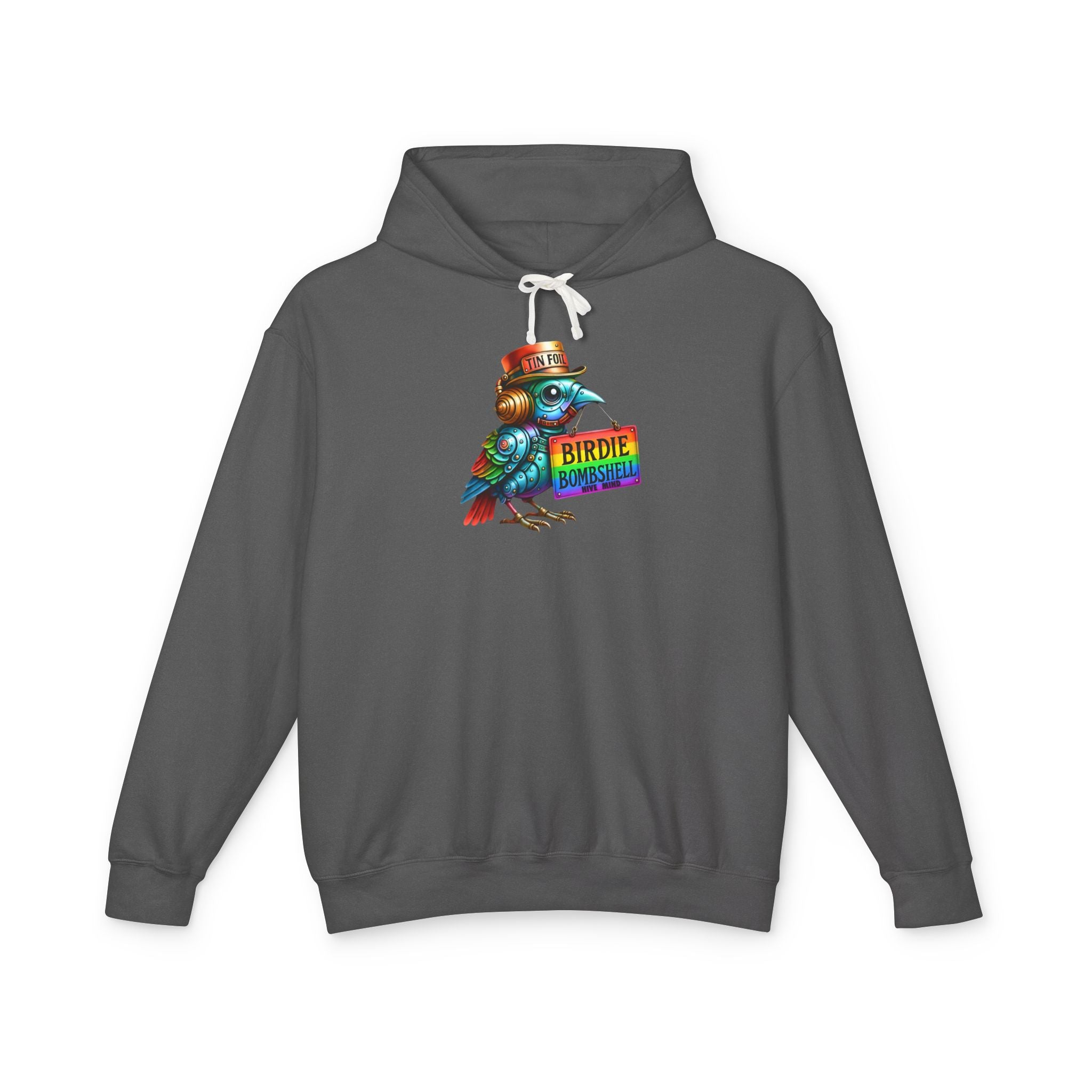 Birdie Barista Hoodie — Colorful Retro Coffee Bird Graphic Hoodie