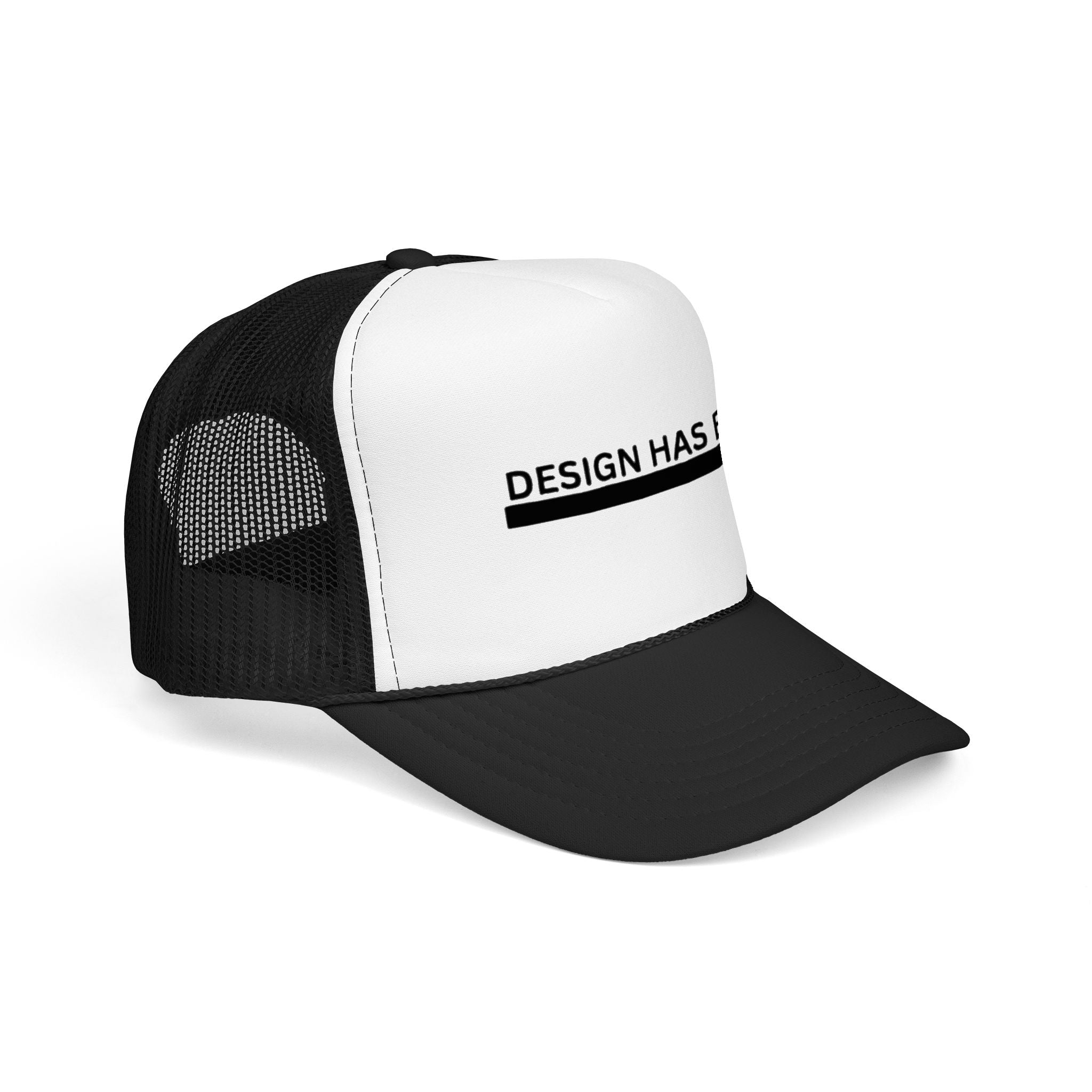 Trucker Hat — "Design Has Been" Minimal Logo Foam Cap