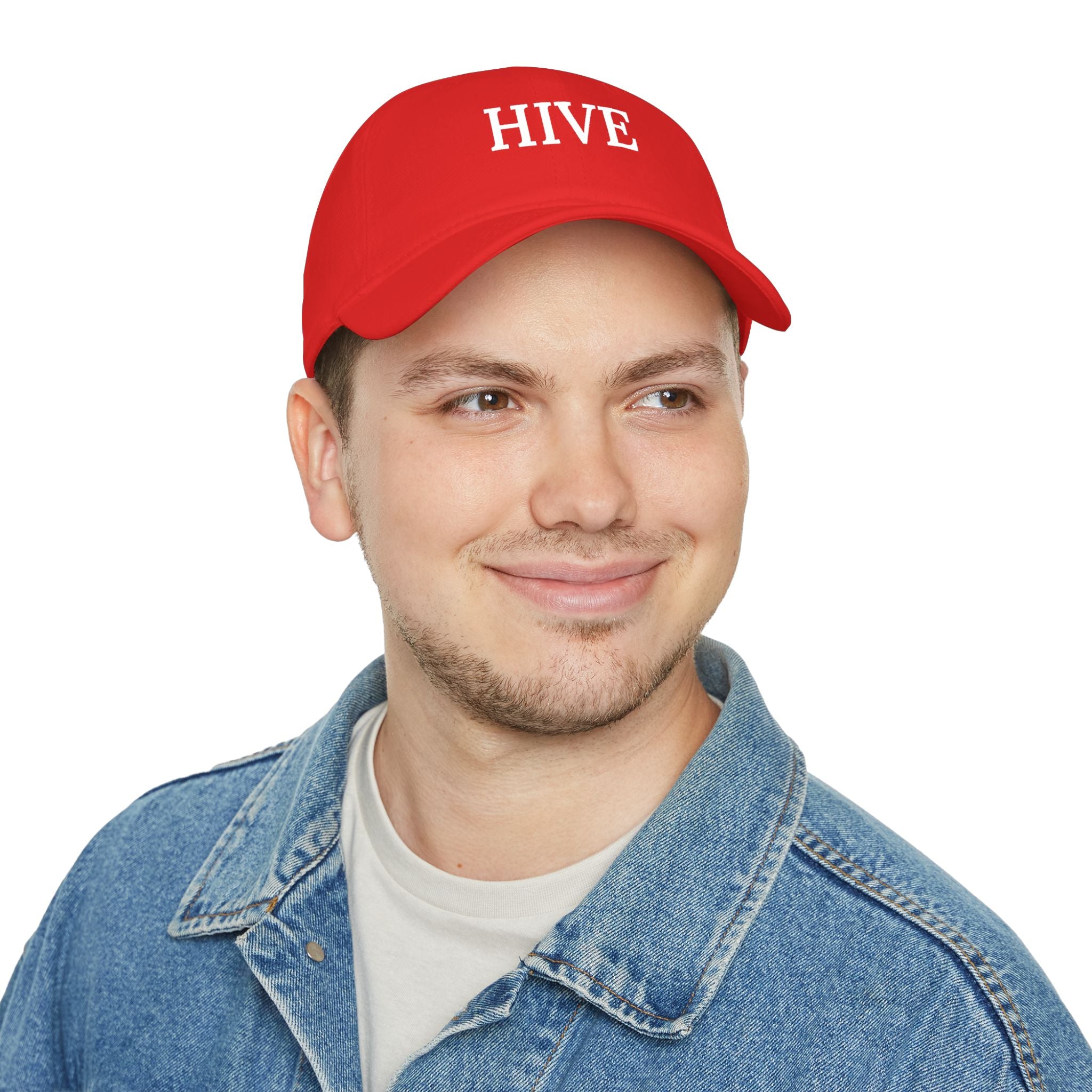 HIVE Embroidered Baseball Cap — Classic Low Profile Red Hat