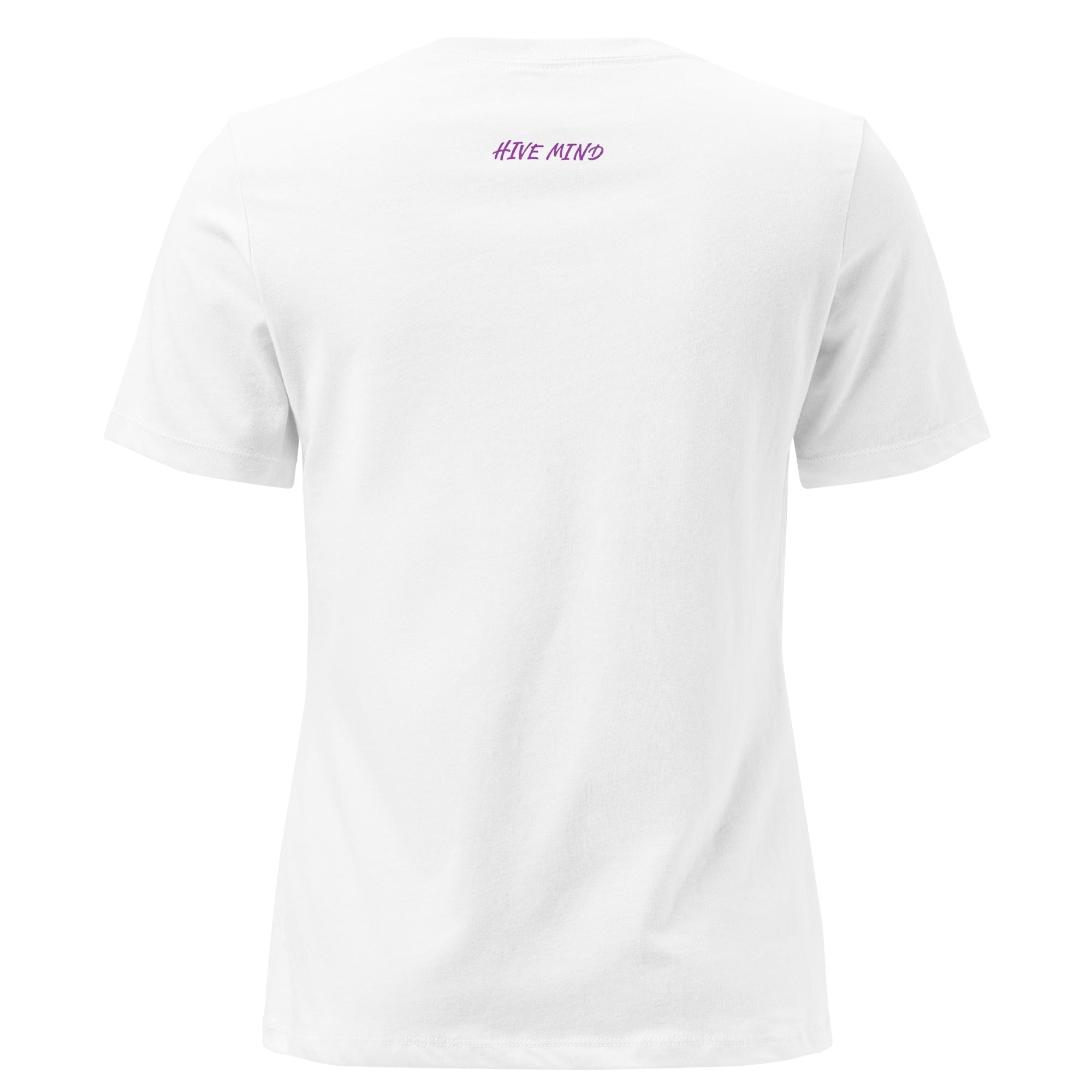 Women's Relaxed T-Shirt Purple Bee & Question Everything